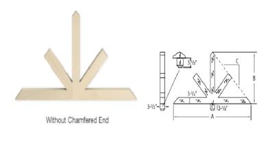 Fypon Wood-Grained Burnham Gable Pediments without Chamfered End