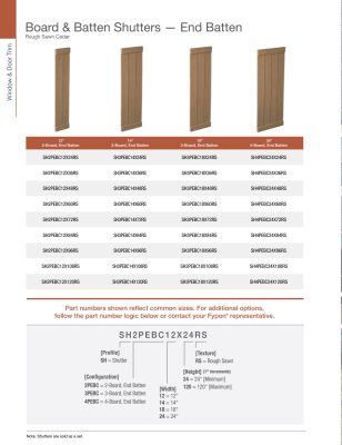 Fypon End Batten Rough Sawn Cedar Board & Batten Shutters