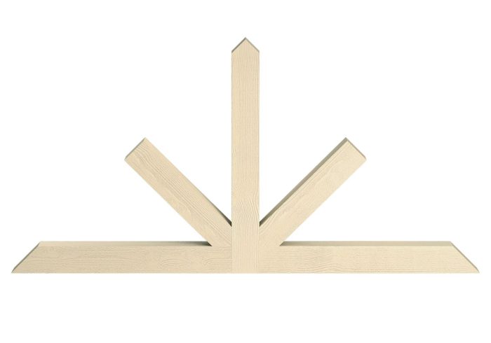 Fypon Wood-Grained Burnham Gable Pediments without Chamfered End