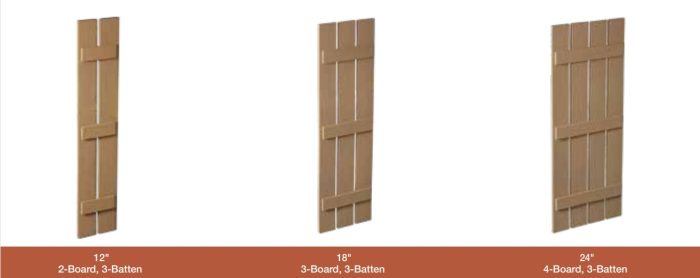 Plank Shutters 3-Batten Rough Sawn Cedar