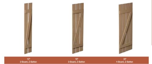 Fypon Z-Batten Rough Sawn Cedar Plank Shutters
