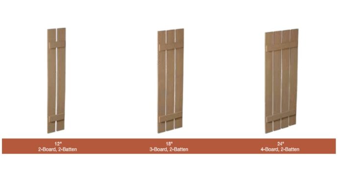 Fypon 2-Batten Rough Sawn Cedar Plank Shutters