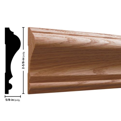 Empireco 390 5/8 x 2-5/8 inches Oak Chair Rail