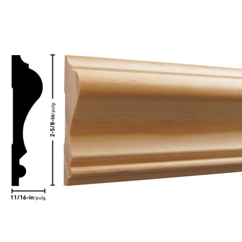 Empireco 390 11/16 x 2-5/8 inches Pine Chair Rail