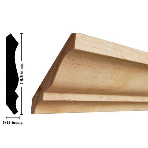 Empireco L49 9/16 x 3-5/8 inches Pine Crown Molding