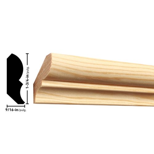 Empireco 74 9/16 x 1-3/4 inches Pine Bed Moulding