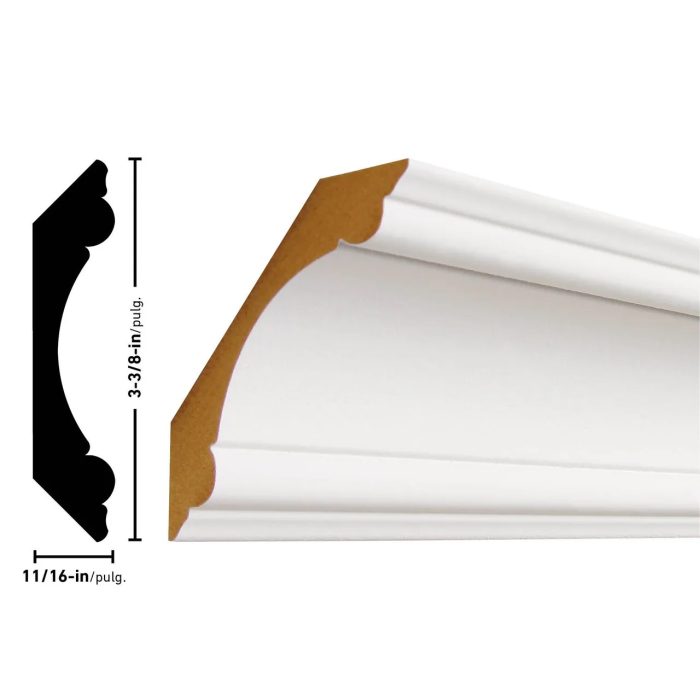 Empire L340 11/16 x 3-3/8 inches Primed MDF Crown Molding