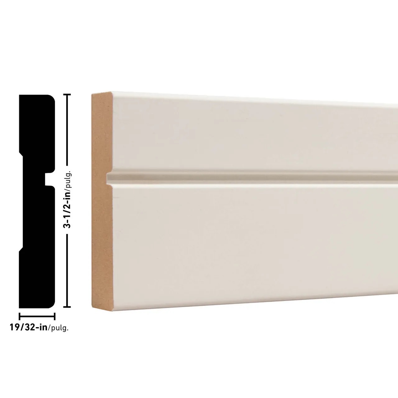 Empire G412 19/32 x 3-1/2 inches Primed MDF Casing