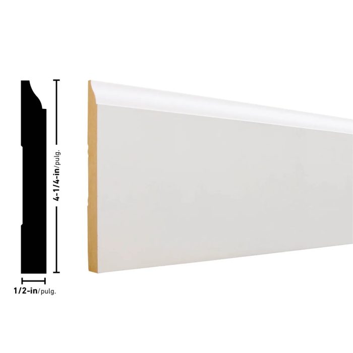 Empireco 620 1/2 x 4-1/4 inches Primed MDF Baseboard