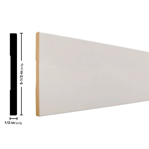 Empire 512 1/2 x 5-1/2 inches Painted White MDF Baseboard