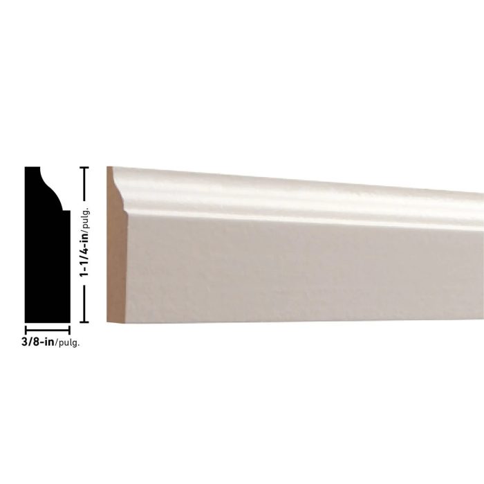 Empire N947 3/8 x 1-1/4 inches Painted White MDF Doorstop