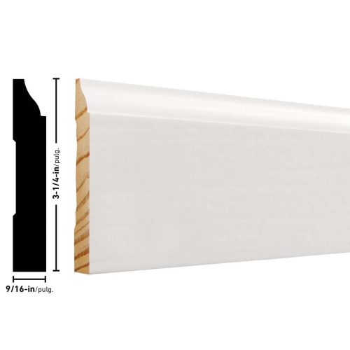 Empire 623 9/16 x 3-1/4 inches Clay-Coat FJ Pine Baseboard