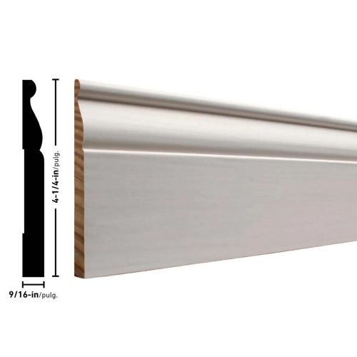 Empire P808 9/16 x 4-1/4 inches Clay-Coat FJ Pine Baseboard