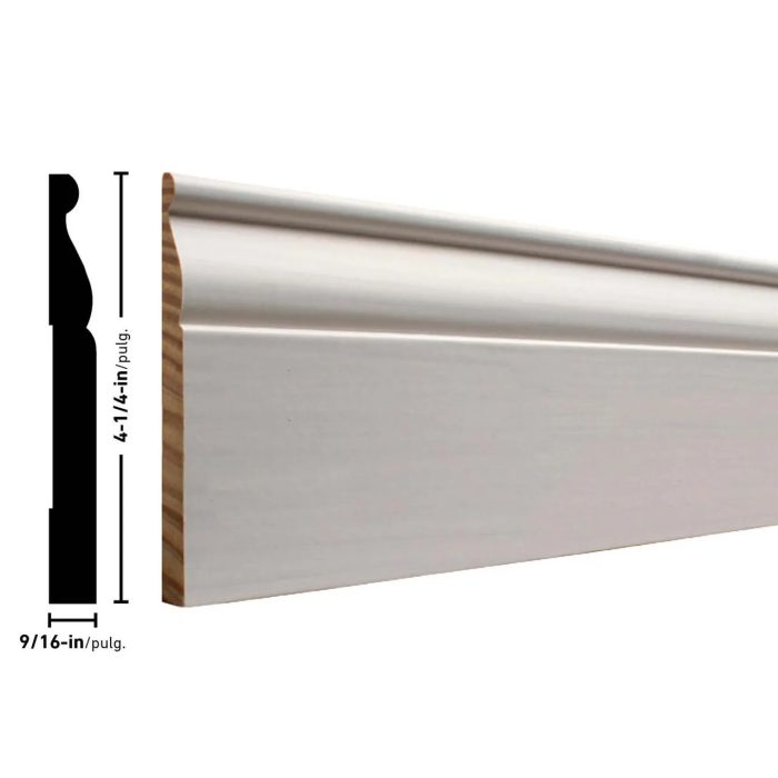 Empire P808 9/16 x 4-1/4 inches Clay-Coat FJ Pine Baseboard