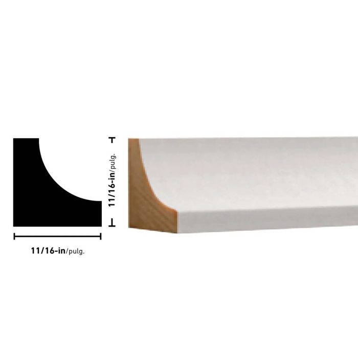 Empireco 100 11/16 x 11/16 inches FJ Pine Cove Moulding