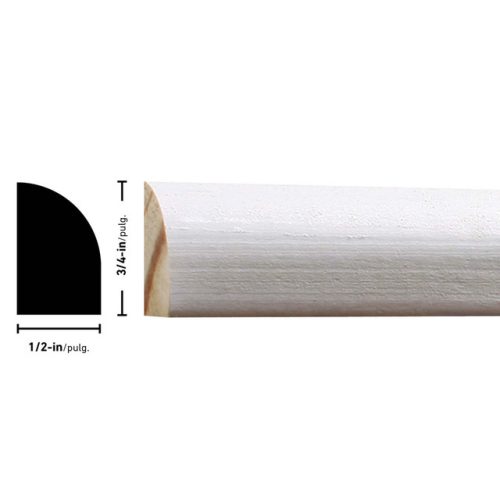 Empireco 126 1/2 x 3/4 inches Primed FJ Shoe Moulding
