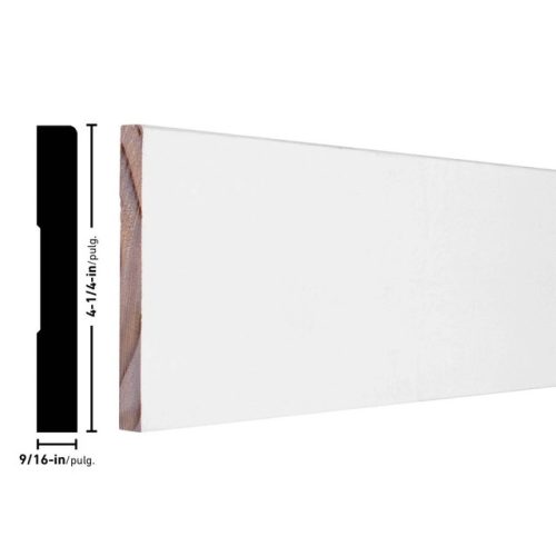 Empireco L414 9/16 x 4-1/4 inches Primed FJ Pine Baseboard