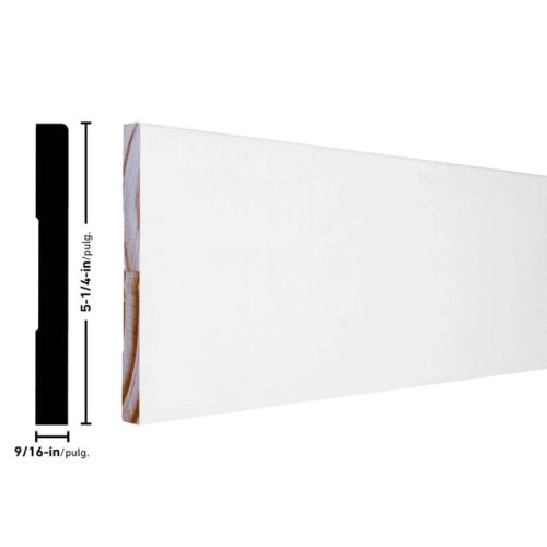 Empire L514 9/16 x 5-1/4-inches E1E Primed FJ Pine Baseboard
