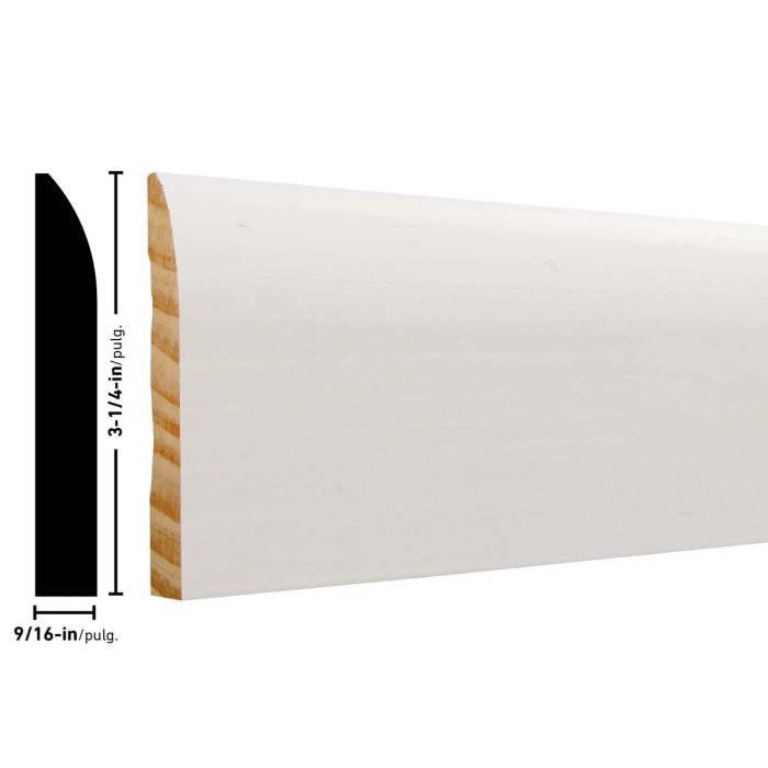 Empire 713 9/16 x 3-1/4 inches Primed FJ Pine Baseboard