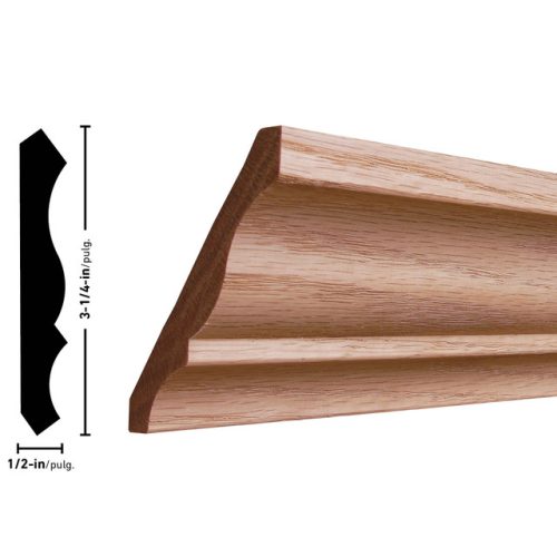 Empireco 51 1/2 x 3-1/4 inches Oak Crown Molding