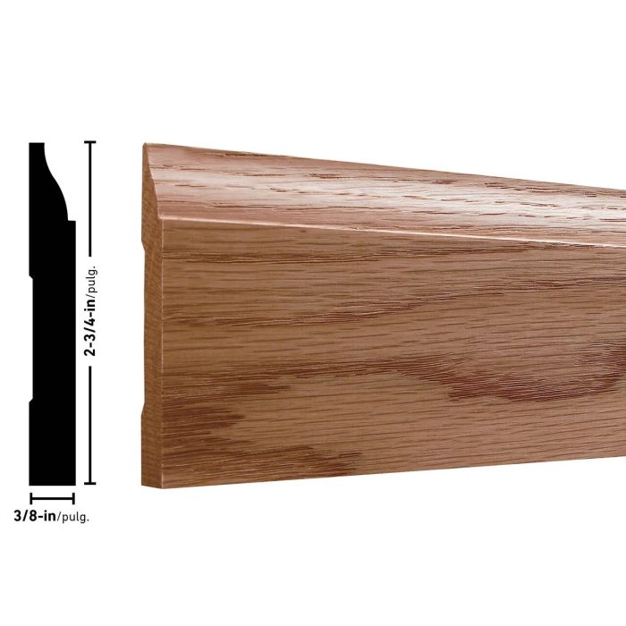 Empireco L634 3/8 x 2-3/4 inches Oak Baseboard