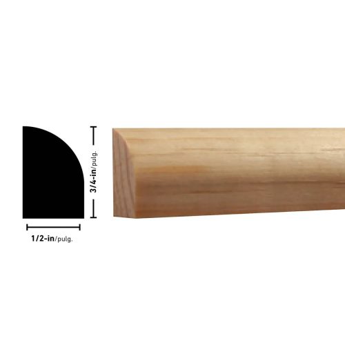 Empireco 126 1/2 x 3/4 inches Pine Shoe Moulding