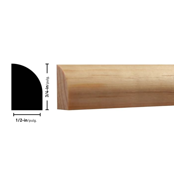 Empireco 126 1/2 x 3/4 inches Pine Shoe Moulding