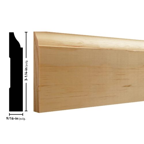 Empireco 623 9/16 x 3-1/4 inches Pine Baseboard
