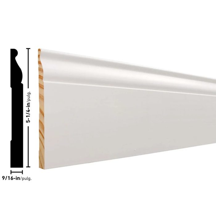 Empireco P813 9/16 x 5-1/4 inches Pine Baseboard