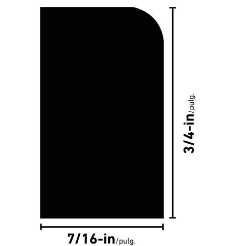 Empireco L254 7/16 x 3/4 inches Poplar Shoe Moulding