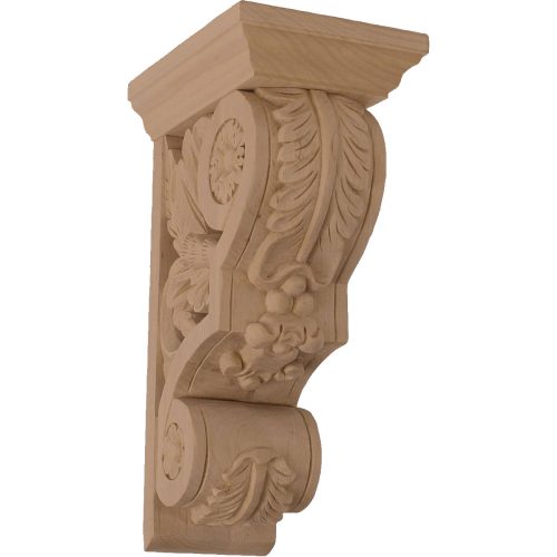 Ekena Millwork Small Floral Corbel - 3-3/4"W X 5-1/2"D X 9-1/2"H