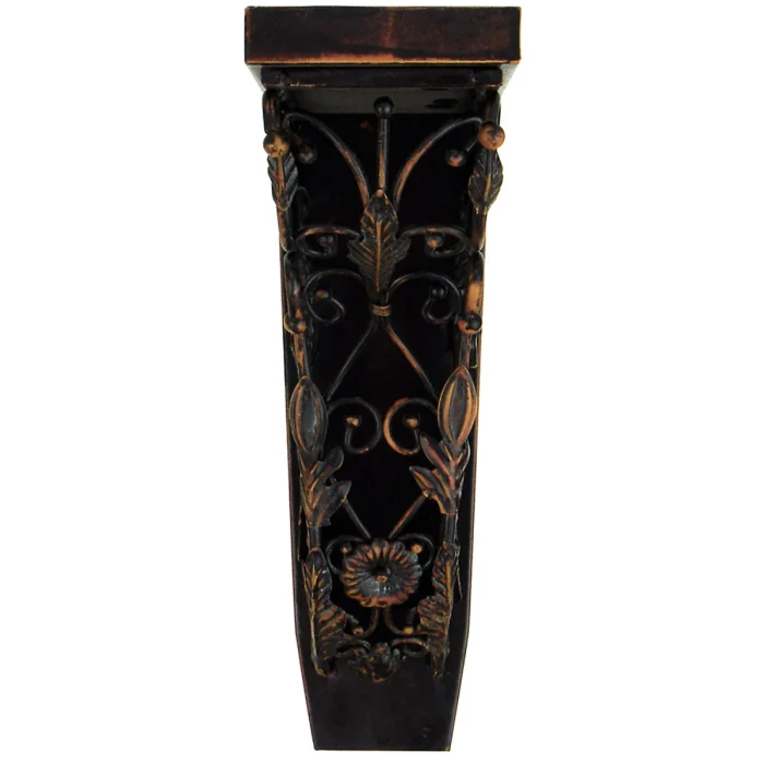 JKA Global Oiled Bronze Baroque Rosette Corbel - 4"W X 7 3/4"D X 13"H - Image 4