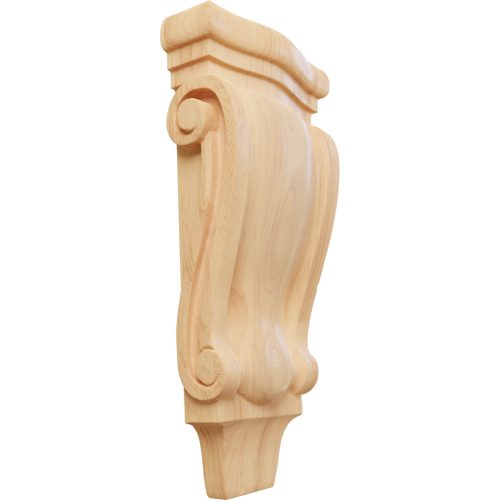 Ekena Millwork Extra Small Traditional Pilaster Wood Corbel - 4 3/4"W X 1-3/4"D X 10"H