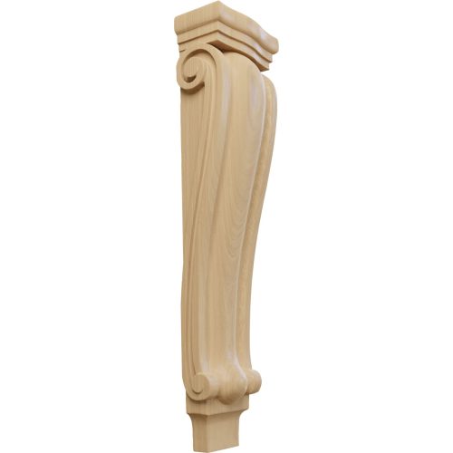 Ekena Millwork Extra Small Traditional Pilaster Wood Corbel - 6-3/4"W X 4-1/4"D X 27-1/2"H
