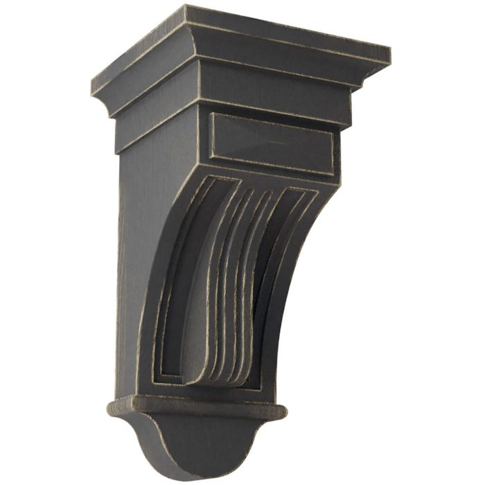 Ekena Millwork 6-1/2"W X 6-1/2"D X 12"H Raised Fluting Wood Vintage Corbel - Image 2