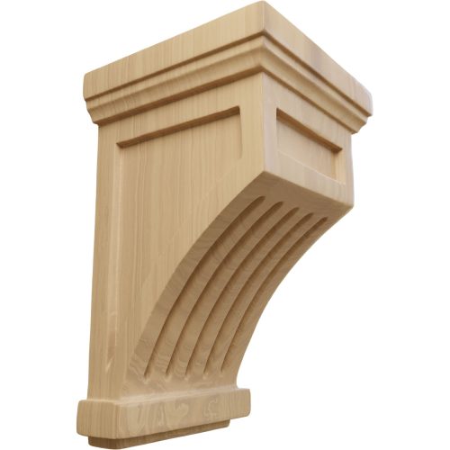 Ekena Millwork 4-1/4"W X 4-1/4"D X 7"H Fluted Mission Corbel