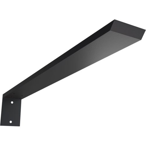 Ekena Millwork Hidden Support Steel Heavy Duty Bracket w/ Back Plate, Powder Coated Black