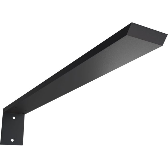 Ekena Millwork Hidden Support Steel Heavy Duty Bracket w/ Back Plate, Powder Coated Black