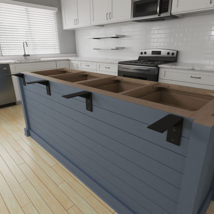 Ekena Millwork Powder Coated Black Countertop Support Steel Bracket w/ Gusset - Image 3