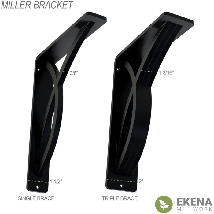Ekena Millwork Miller Wrought Iron Bracket - Image 9