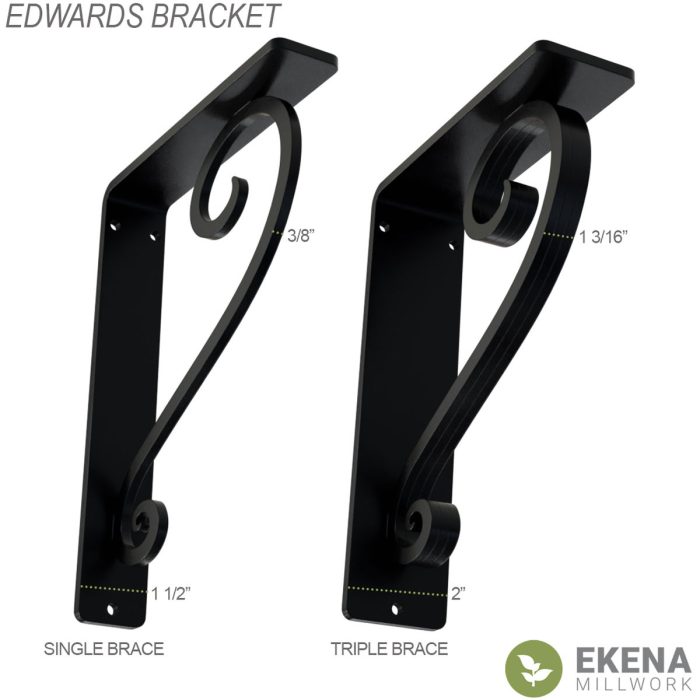 Ekena Millwork Edwards Wrought Iron Bracket - Image 4