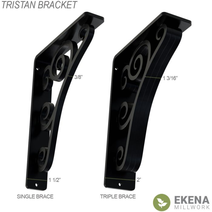 Ekena Millwork Tristan Wrought Iron Bracket - Image 2