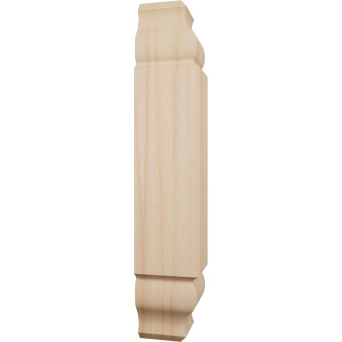 Ekena Millwork 1 1/8"W x 6 3/32"H x 1 1/8"P Americraft Solid Hardwood Stain Grade Universal Baseboard Inside Corner Block for Chair Rail Profiles up to 3 9/16"H x 1 1/8"P - Image 3