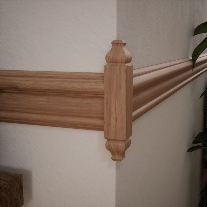 Ekena Millwork 1 1/8"W X 6 3/32"H X 1 1/8"P Americraft Solid Hardwood Stain Grade Universal Baseboard Outside Corner Block for Chair Rail Profiles Up To 3 9/16"H X 1 1/8"P - Image 17