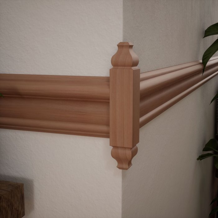 Ekena Millwork 1 1/8"W X 6 3/32"H X 1 1/8"P Americraft Solid Hardwood Stain Grade Universal Baseboard Outside Corner Block for Chair Rail Profiles Up To 3 9/16"H X 1 1/8"P - Image 41