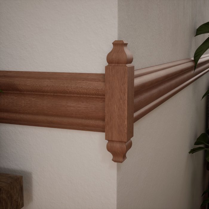 Ekena Millwork 1 1/8"W X 6 3/32"H X 1 1/8"P Americraft Solid Hardwood Stain Grade Universal Baseboard Outside Corner Block for Chair Rail Profiles Up To 3 9/16"H X 1 1/8"P - Image 50