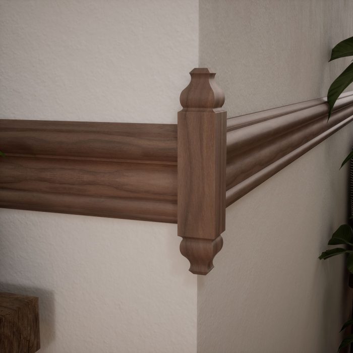 Ekena Millwork 1 1/8"W X 6 3/32"H X 1 1/8"P Americraft Solid Hardwood Stain Grade Universal Baseboard Outside Corner Block for Chair Rail Profiles Up To 3 9/16"H X 1 1/8"P - Image 66