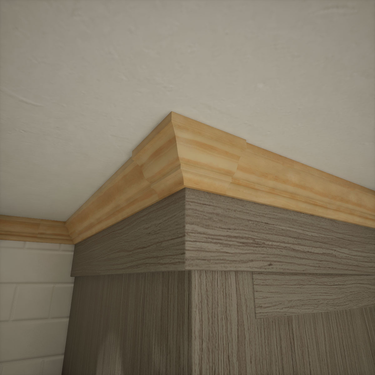 Ekena Millwork 1 5/8"P X 2 1/4"H WM52 Americraft Solid Hardwood Stain Grade Trimpro Crown Moulding Outside Corner - Image 57