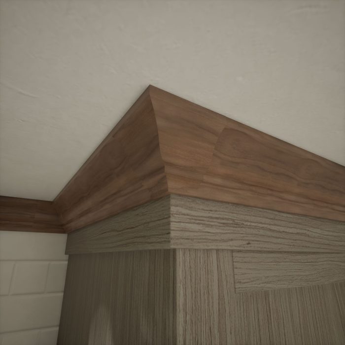 Ekena Millwork 2 5/8"P X 3 3/8"H WM48 Americraft Solid Hardwood Stain Grade Trimpro Crown Moulding Outside Corner - Image 65