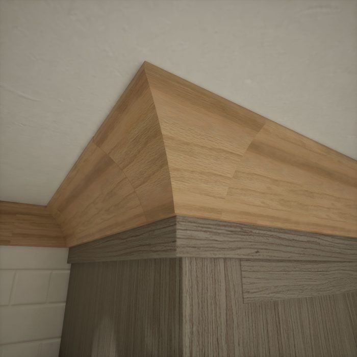 Ekena Millwork 3 1/2"P X 4"H WM291 Americraft Solid Hardwood Stain Grade Trimpro Crown Moulding Outside Corner - Image 25